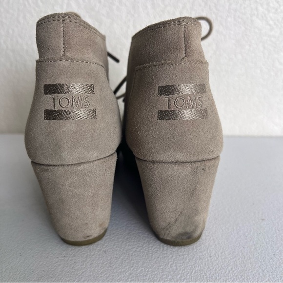 Toms desert suede booties ankle boots wedge tan size 8.5 woman’s - Picture 6 of 9
